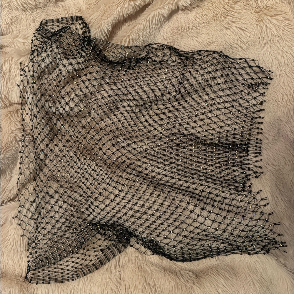 Black Fishnet top with rhinestones